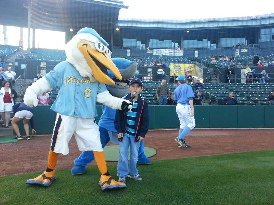 Sign for the Myrtle Beach Pelicans Stadium. The class A minor league team  is an affiliate of the Chicago Cubs Stock Photo - Alamy