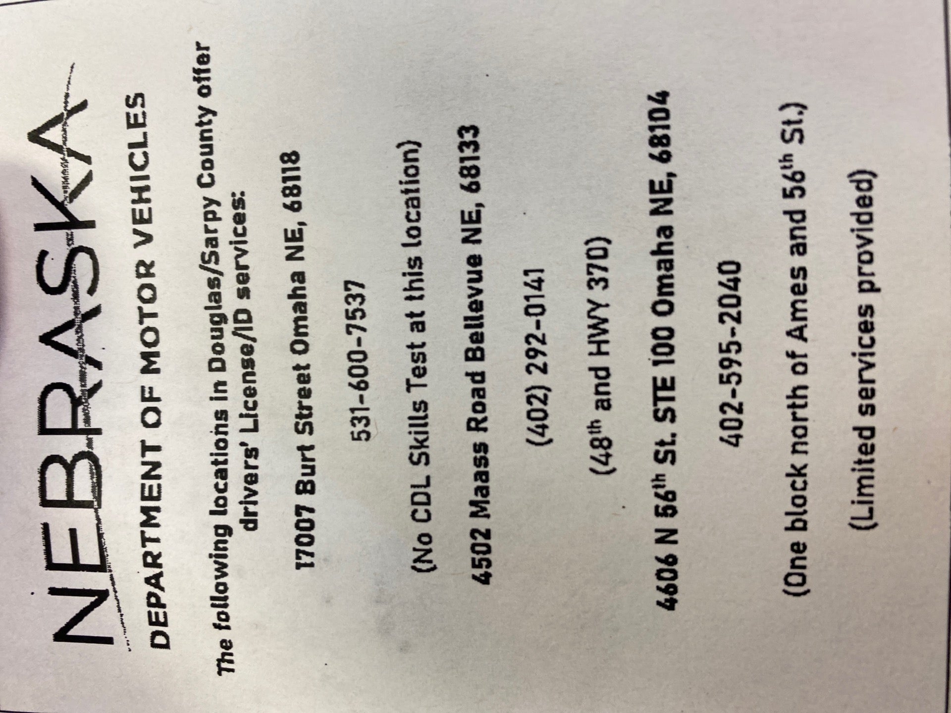 Douglas County Treasurer, 4202 S 50th St, Omaha, NE, General government