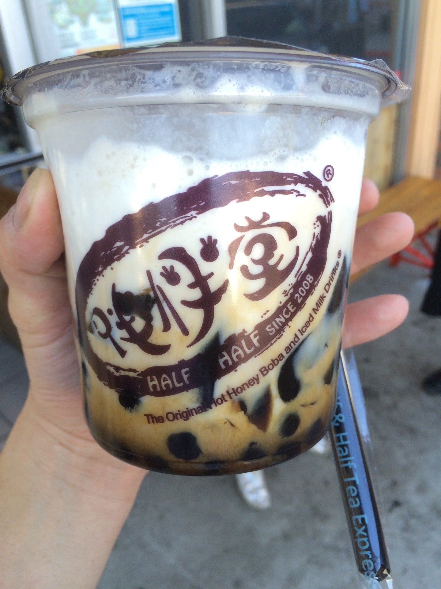 Half & Half Tea Express  The Original Hot Honey Boba and Iced