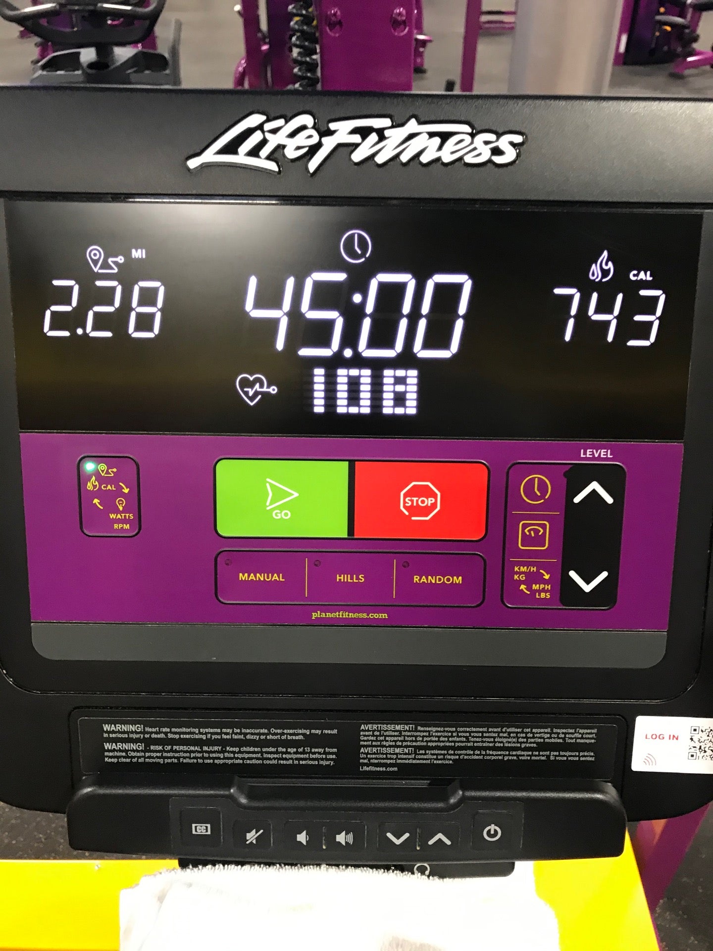 Life fitness treadmill online planet fitness