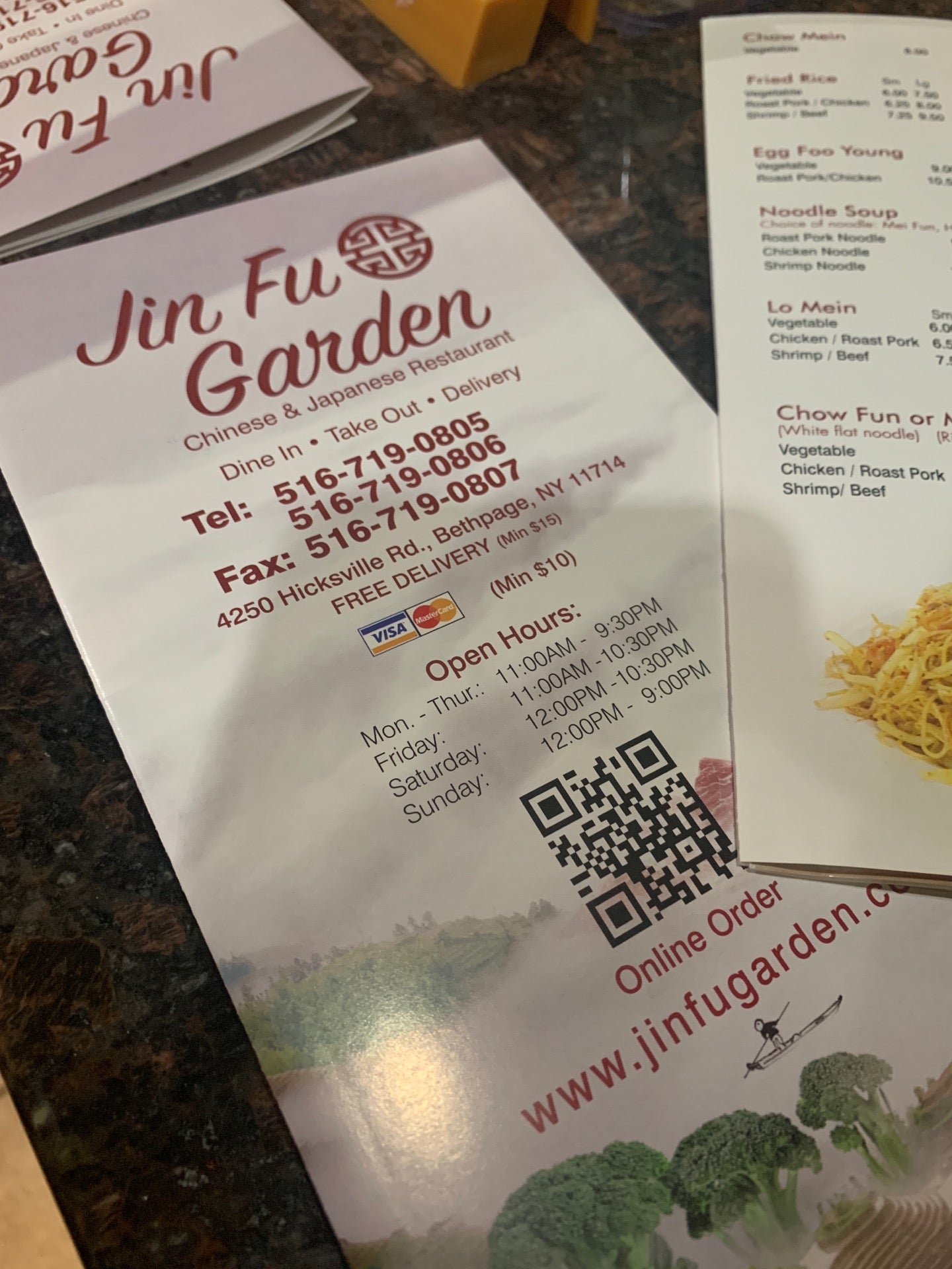 Jin S Garden Menu Fasci Garden