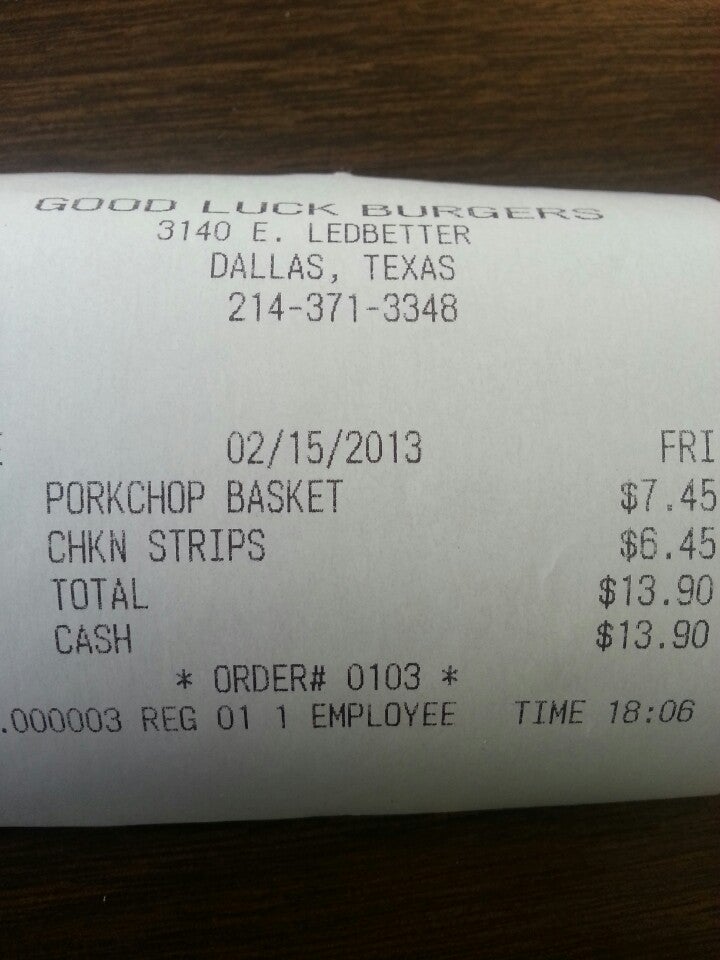 Good Luck Drive In 5, 3140 E Ledbetter Dr, Dallas, TX, Burger