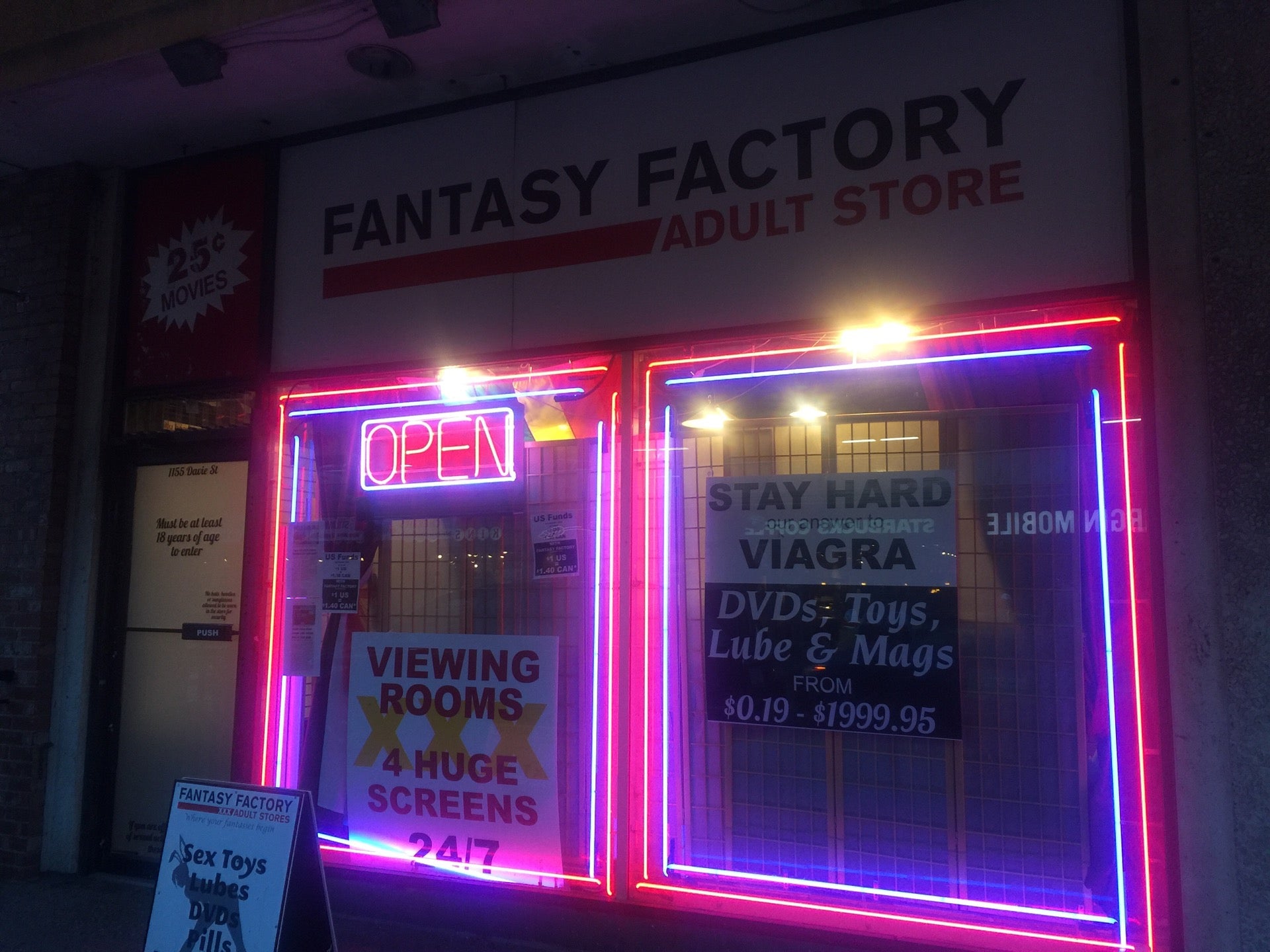 Fantasy Factory Adult Store, 1155 Davie St, Vancouver, BC, Music Shows ...