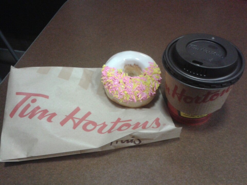 Menu at Tim Hortons cafe, Vancouver, 463 Robson St