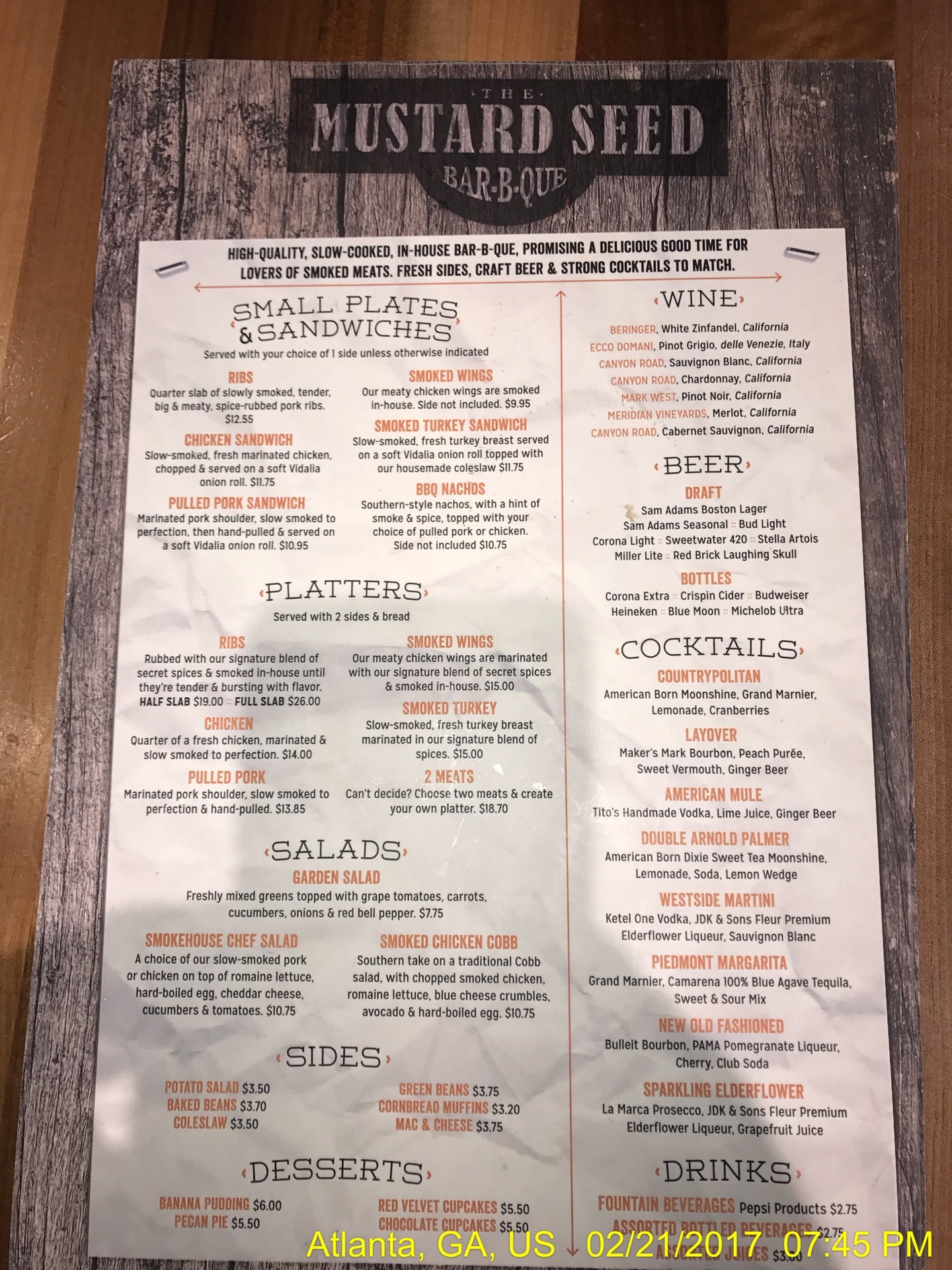 The Mustard Seed BarBQ, Gate D26, Concourse D, Atlanta, GA