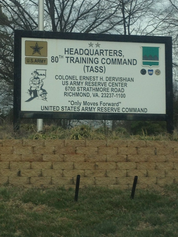 Army Reserve 80th Training Command TASS, 6700 Strathmore Rd, Richmond ...