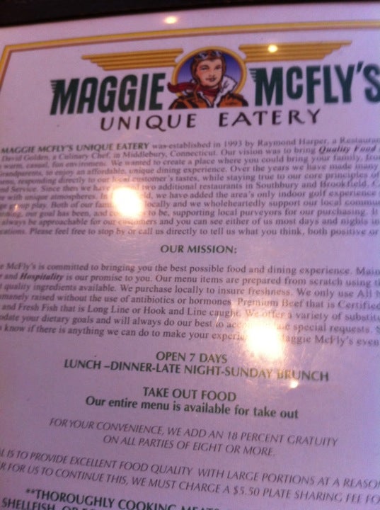 Snacks Menu  Maggie McFly's®