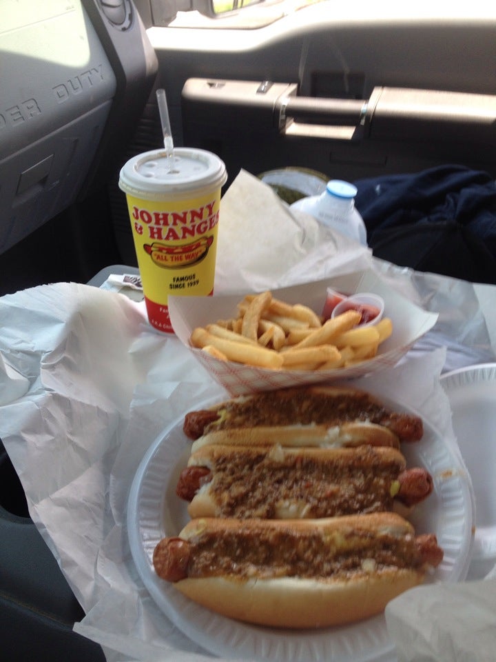 Hot dog critic at work. Johnny and Hange's in Fairlawn, NJ. In