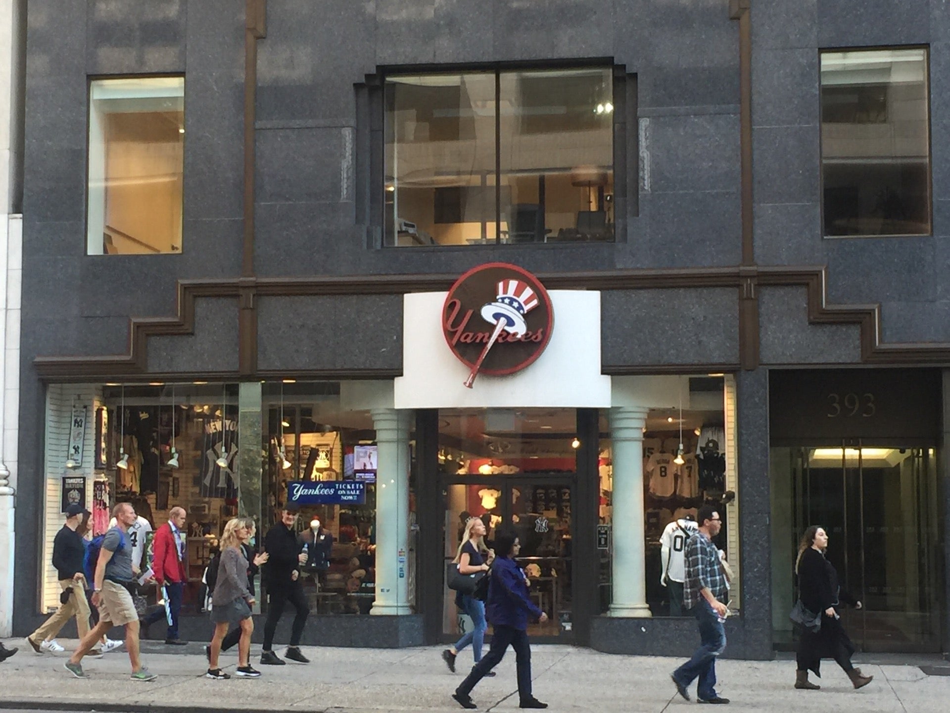 Store Front Of New York Yankees Team Store On 5th Avenue In New