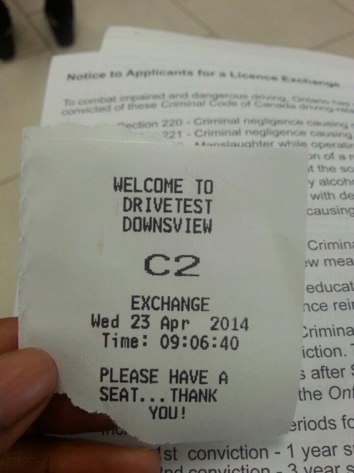 Drivers and Vehicles, Drivetest Centres , Downsview