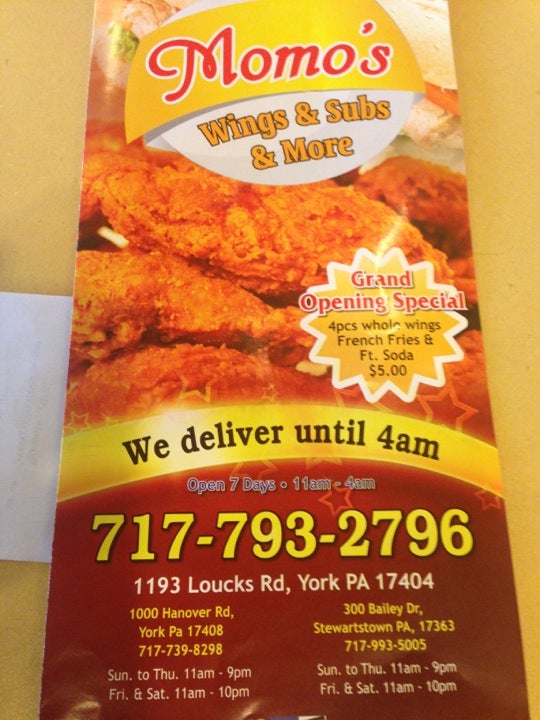 Momo's Wings, 1193 Loucks Rd, York, PA MapQuest