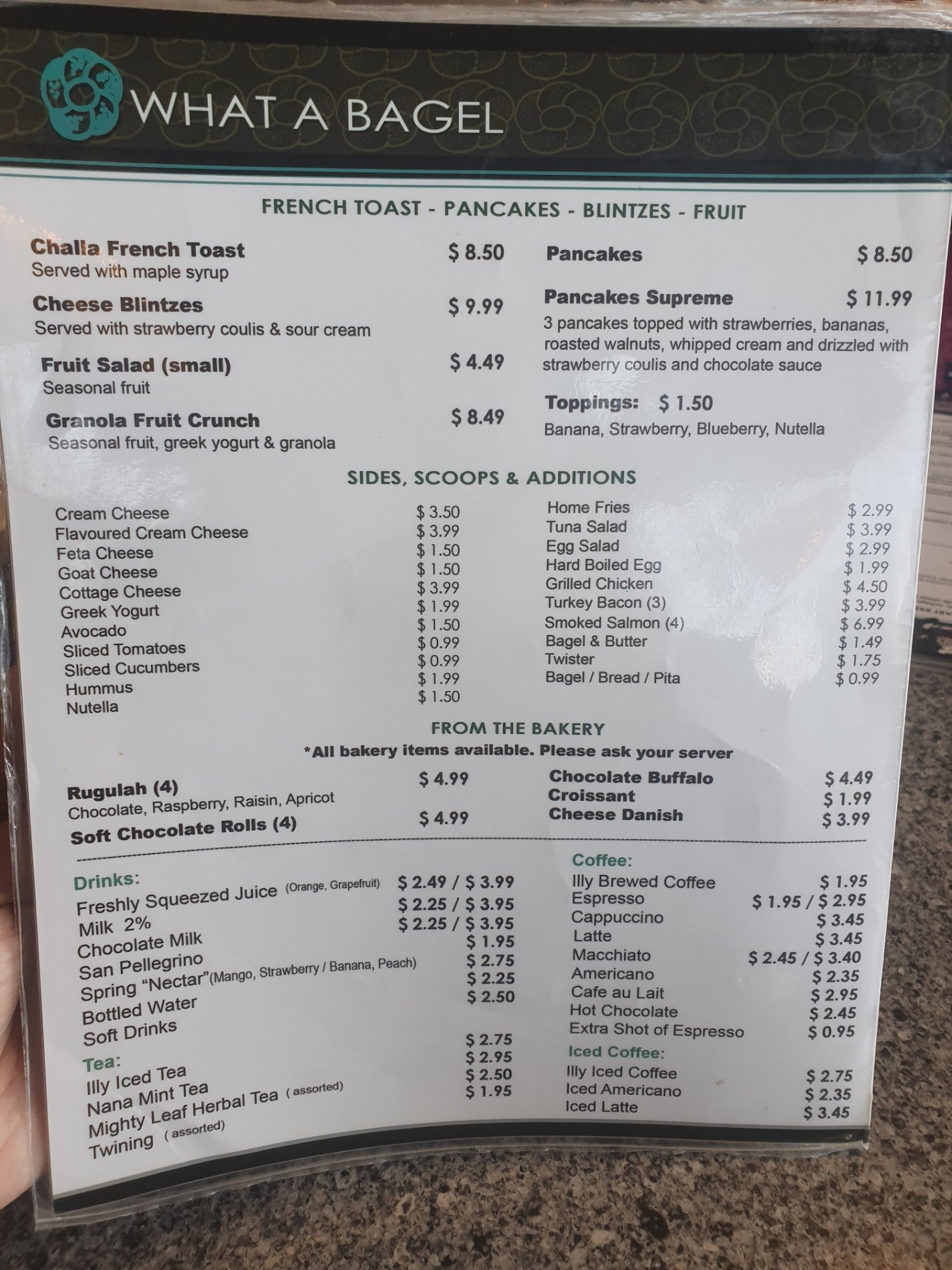 What a bagel deals menu