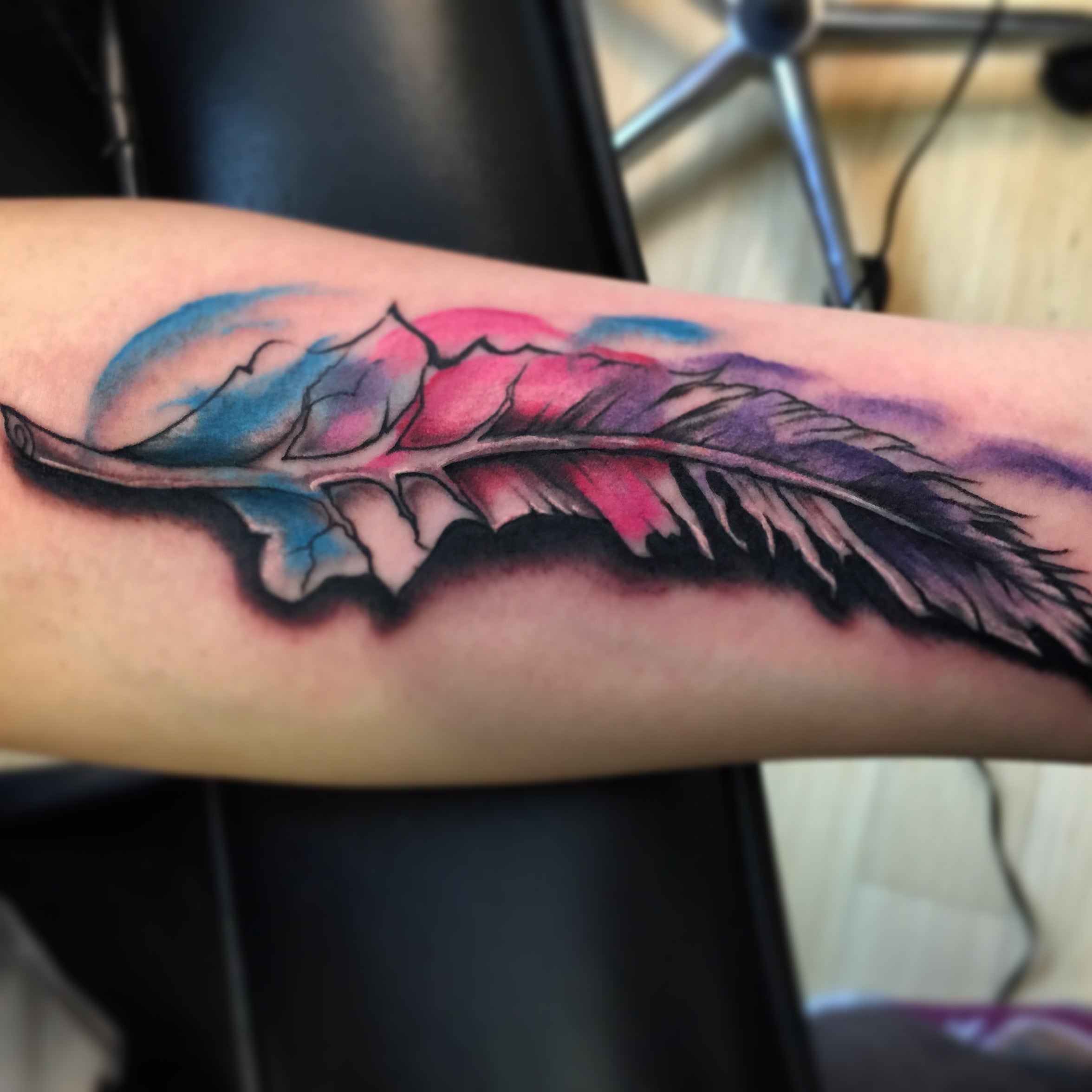 Ethereal Tattoo Designs Are Colored in Blue Ink