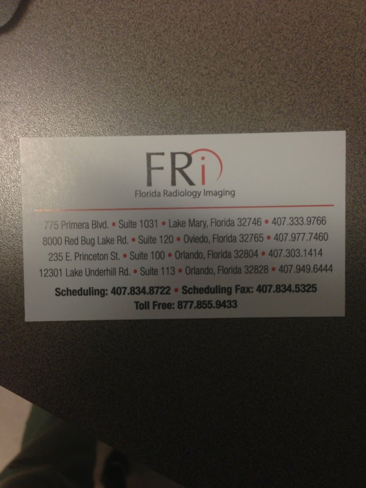 Florida Radiology, 8000 Red Bug Lake Rd, Ste 120, Oviedo, FL MapQuest