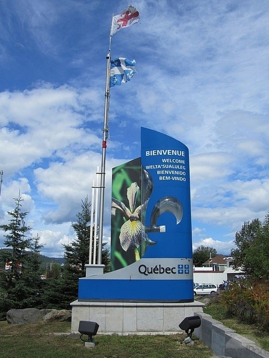 Frontière QuebecOntario Border, Aut 20 / Hwy 401, RiviereBeaudette
