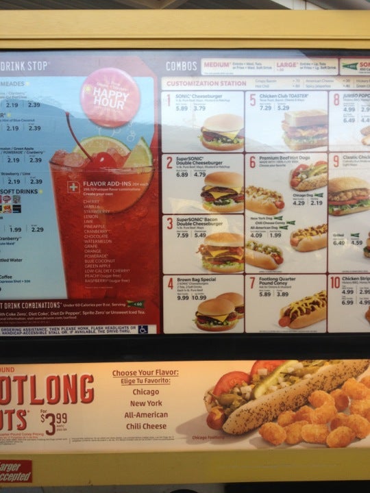 Sonic Menu Prices 2021. Full restaurant menu with prices up-dated for 2021.  Meals, lunch, dinner, drinks and …