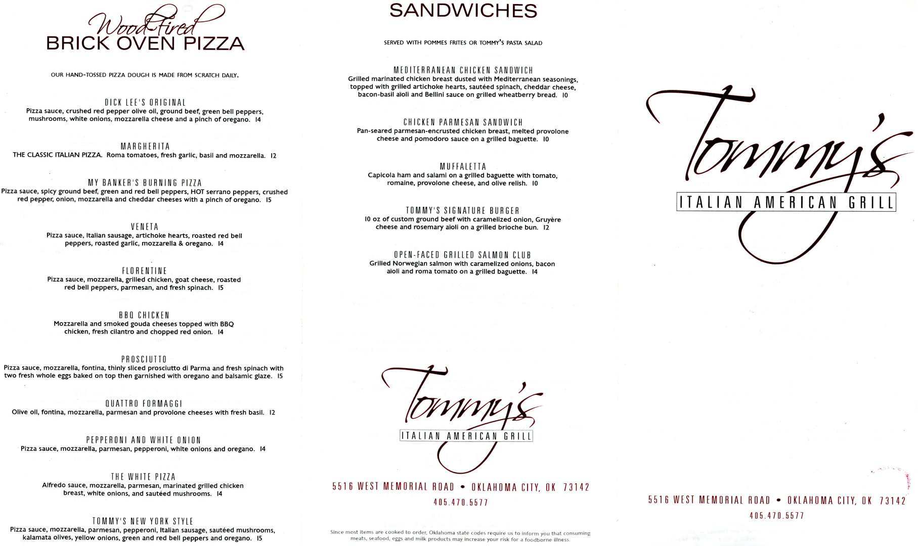 Tommy's Italian American Grill, 5516 W Memorial Rd, Oklahoma City, OK