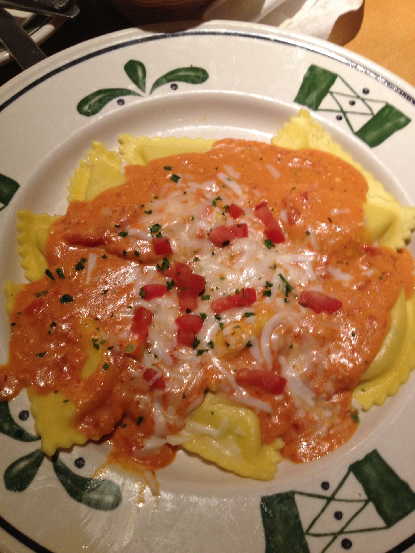 mezzaluna ravioli with five cheese marinara