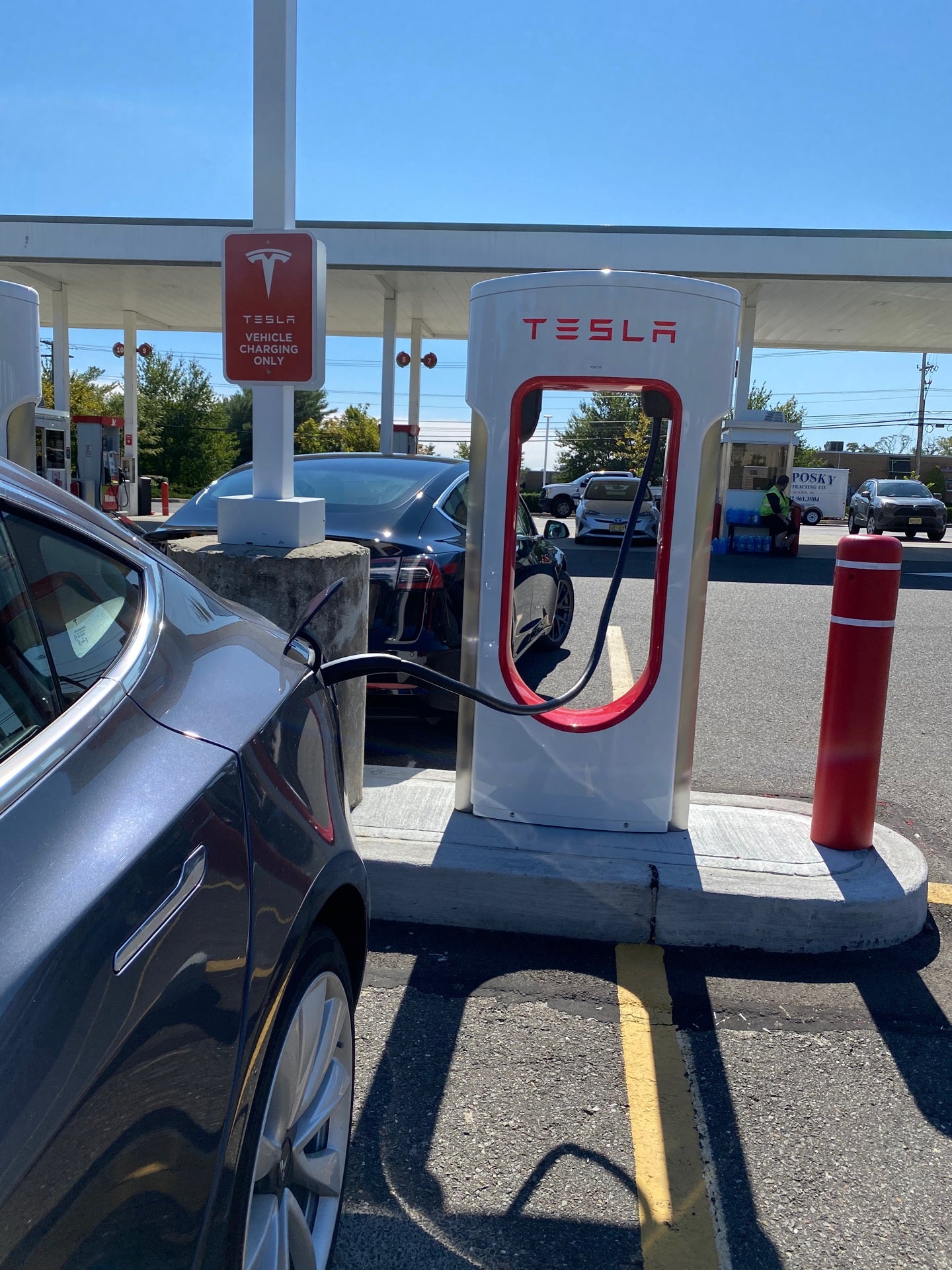 Tesla Supercharger, SR33/Park Ave, Freehold, NJ, Electric Charging