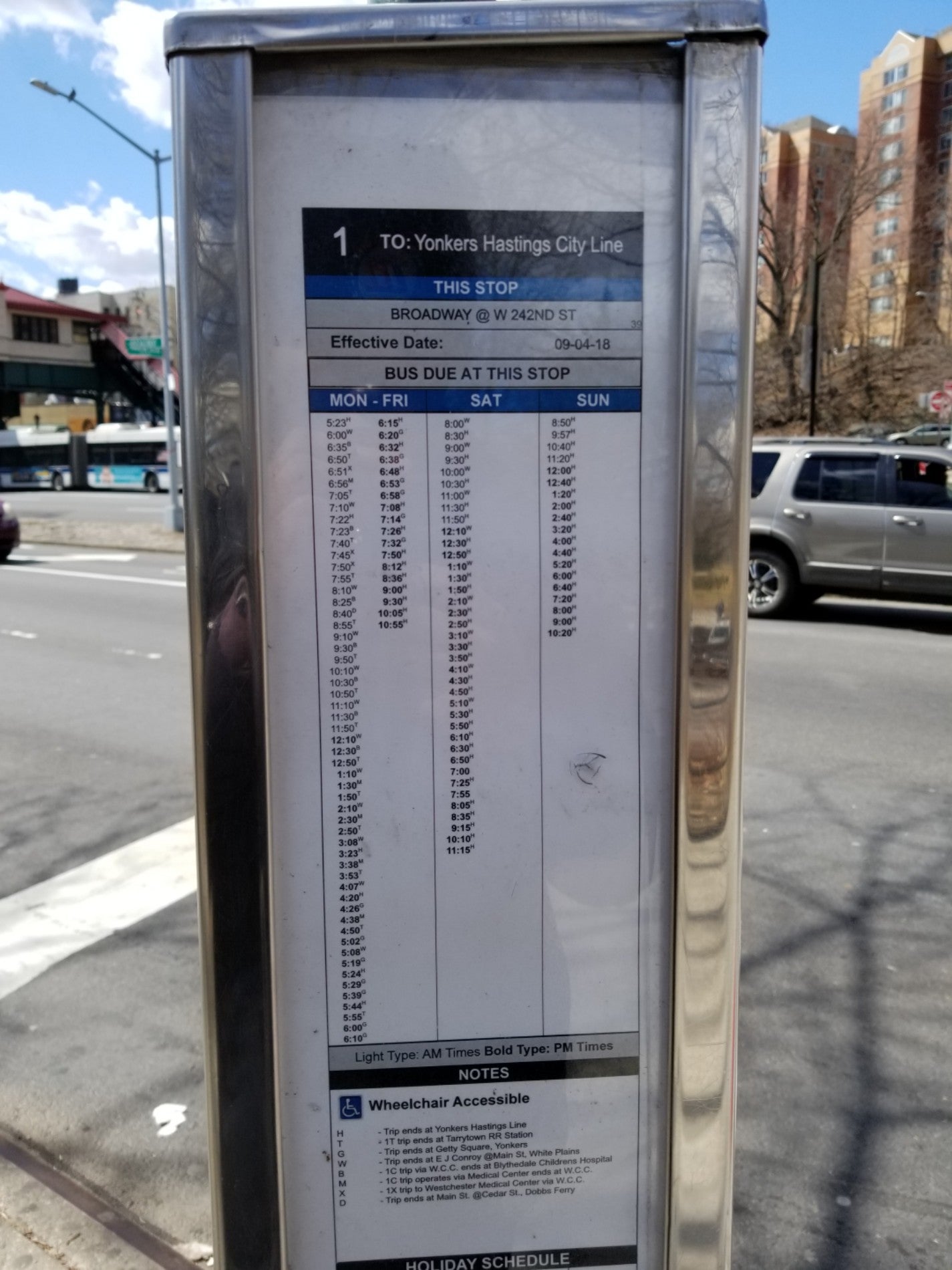 The Bee-line System Bus Stop - Broadway & 242nd St, Bronx, Ny, Bus 