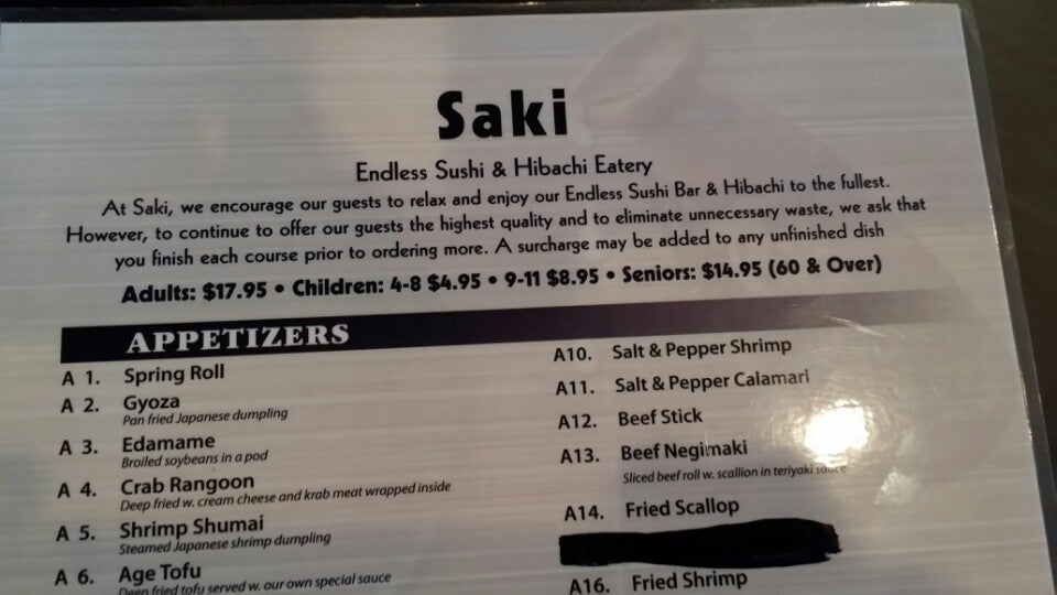 Saki Endless Sushi & Hibachi Restaurant, 2643 Gulf To Bay Blvd, Ste