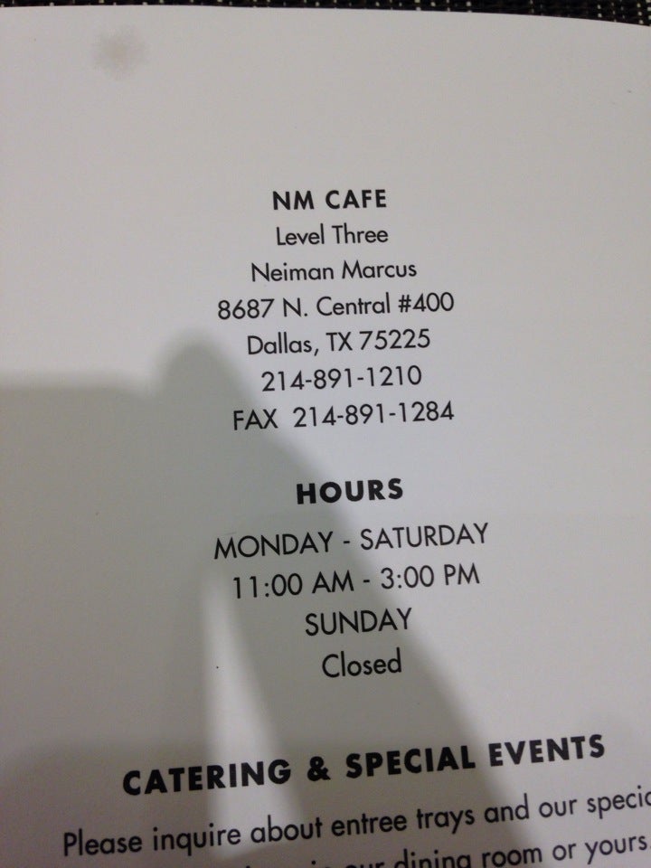 NM Cafe at Neiman Marcus, 400 Northpark Ctr, Dallas, TX, Cafes - MapQuest