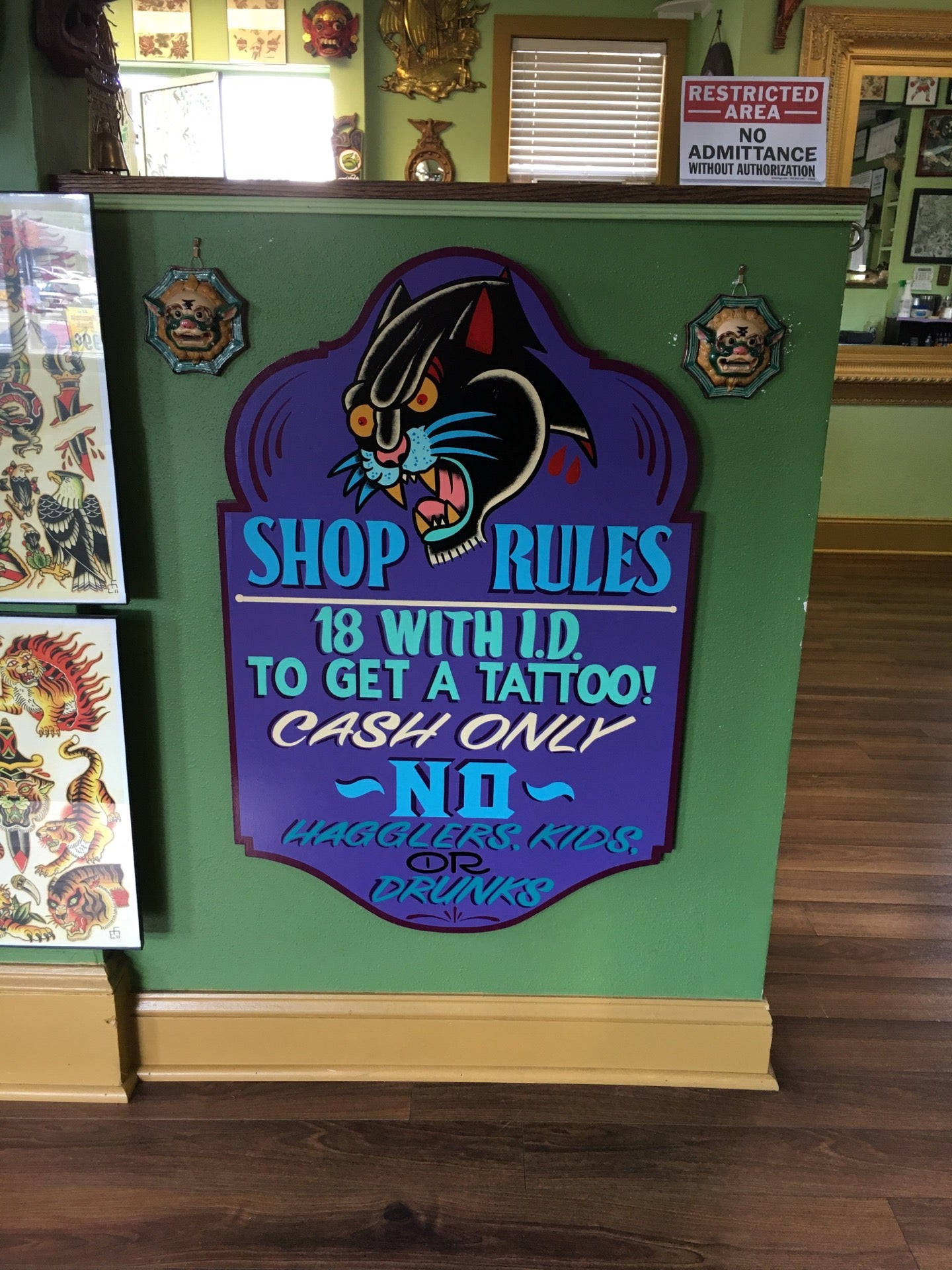 tattoo shop rules signs