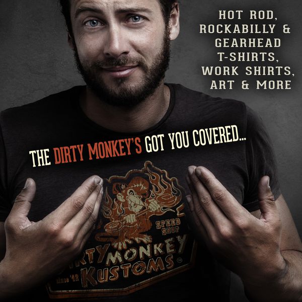 Dirty Monkey Kustoms Original Hot Rod t shirt - Dirty Monkey