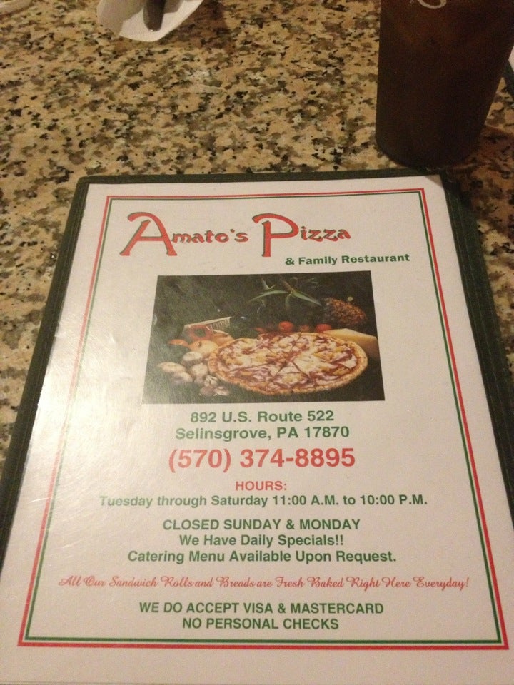 Amato's Pizza & Hoagies 10 Linda Ln Selinsgrove, PA Pizza MapQuest