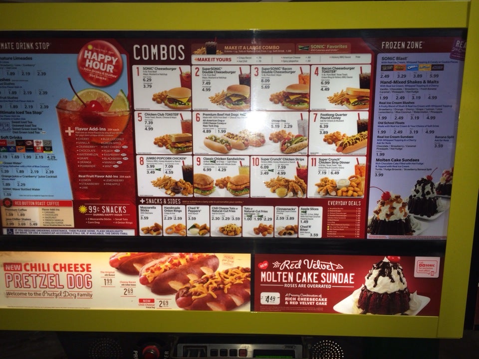 Sonic Drive-In, Menu