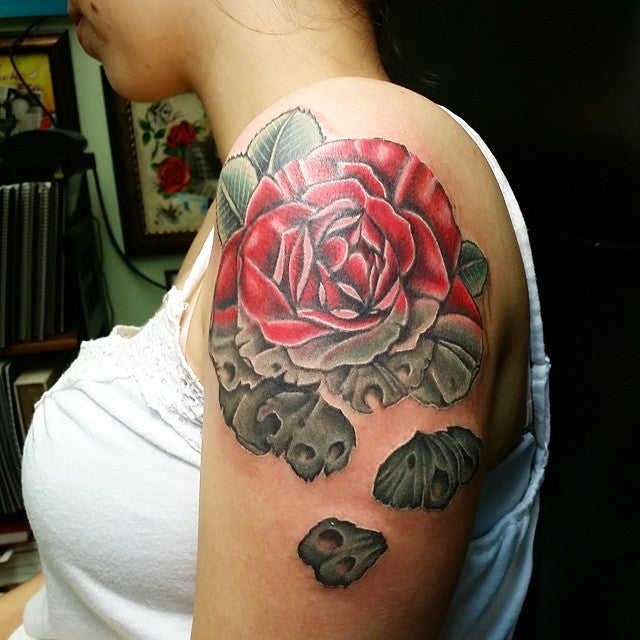 Dying Flower tattoo by RhianneAlmond on DeviantArt