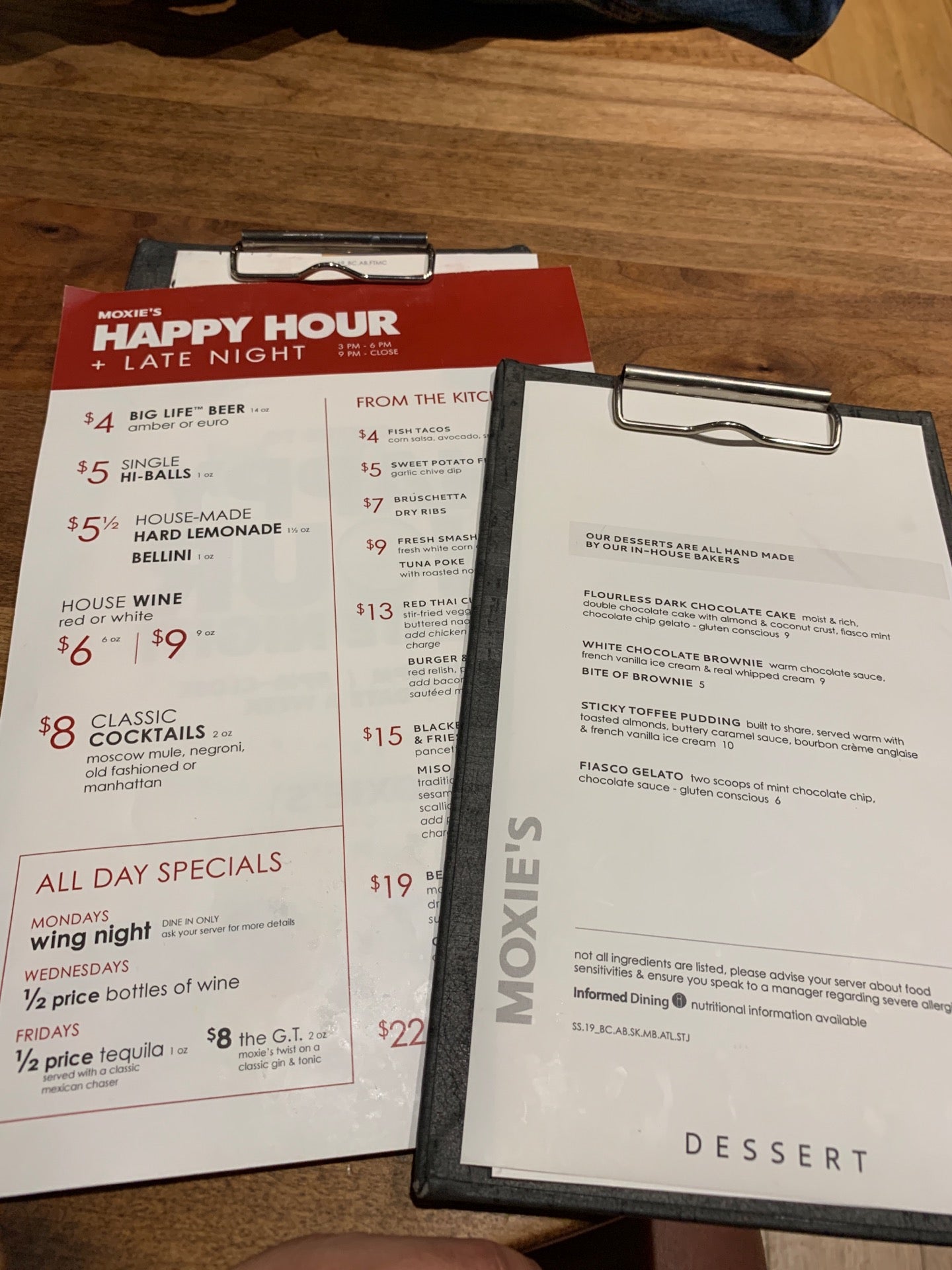 Moxie happy deals hour