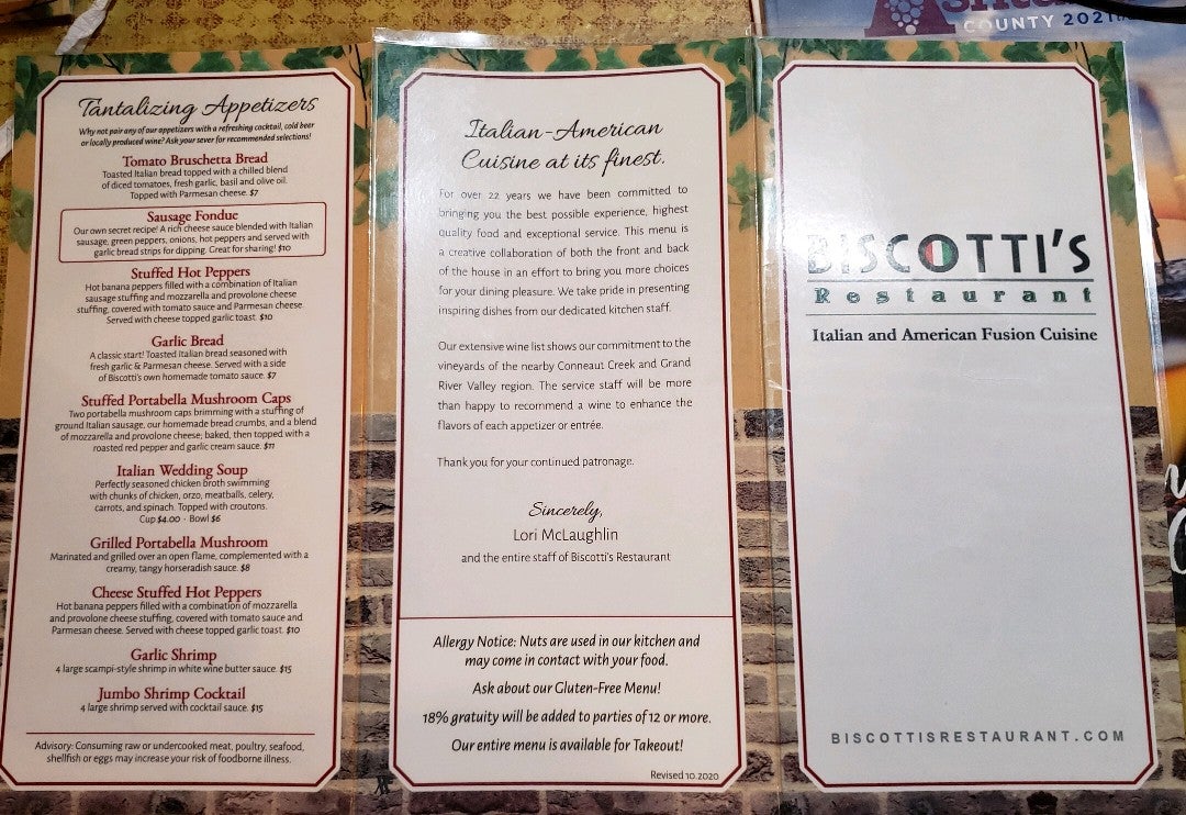 Biscotti's Restaurant, 186 Park Ave, Conneaut, OH, Eating places MapQuest