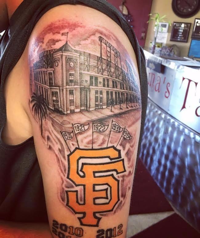 Tattoo uploaded by Erik Hostetler  SF Giants Sugar Skull by Charles Chatov   Tattoodo