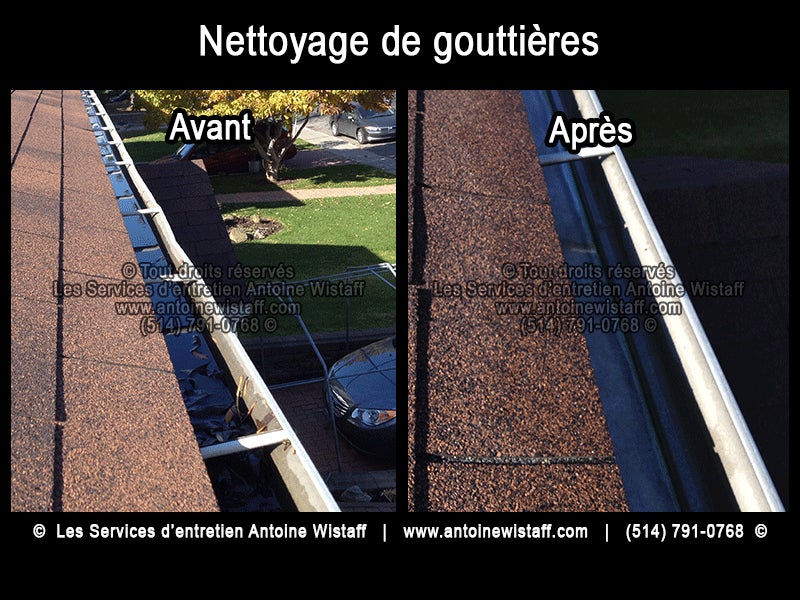 Nettoyage de gouttières - Les Services d'entretien Antoine Wistaff