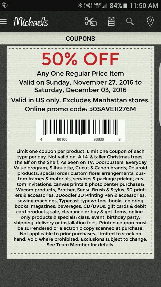 Michaels  50% Off One Regular Priced Item Fri & Sat Only! - Kroger Krazy