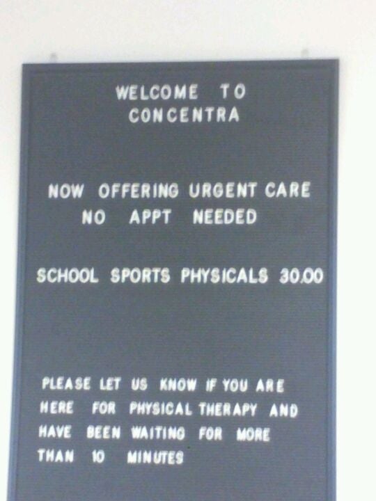 Concentra Urgent Care, 1825 Airport Exchange Blvd., Ste 100, Erlanger