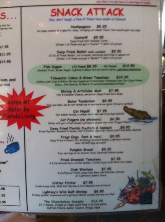 Lightsey's Seafood Restaurant, 1506 S Parrott Ave, Okeechobee, FL