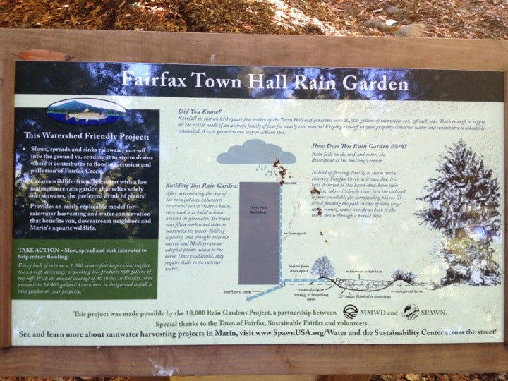 Map indicating the location of the Fairfax Town Hall and Police protection