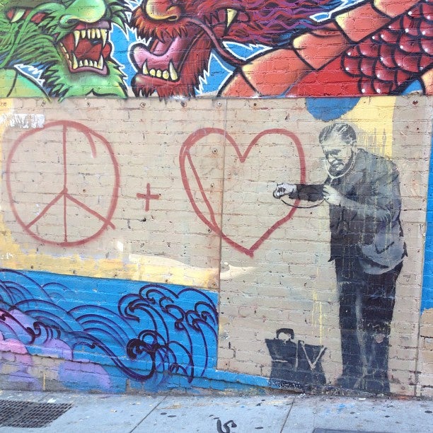 Banksy Mural: 'Peaceful Hearts' Doctor, 736 Grant Ave, San Francisco ...