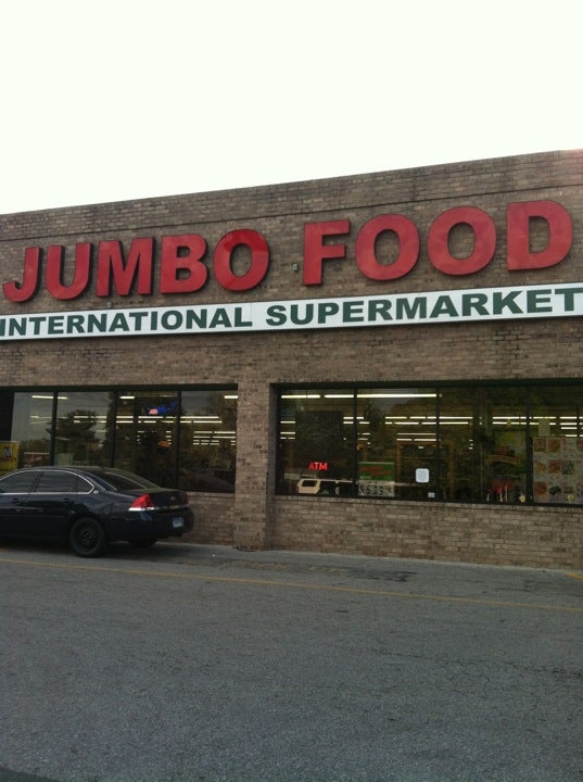 Entrance of the local Jumbo food store. Jumbo is the second