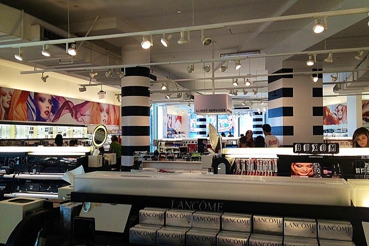 Inside the Sephora luxury cosmetics store on Hollywood Boulevard