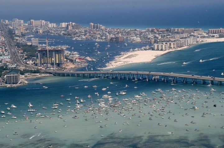 sailboat hits destin bridge